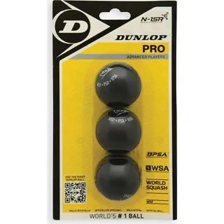 Dunlop Squashball Pro Doppelgelb 3 Stück EINHEITSGRÖSSE