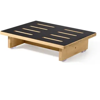 Roylvan Tritthocker Holz, 3,5" Bettstufe für Hochbetten, Rutschfester Trittstufe bis 440 Lbs Kapazität, Fußbank Holz für Drinnen und Draußen, Tragbare Tritthocker Erwachsene Kinder, Buchenholz/Schwarz