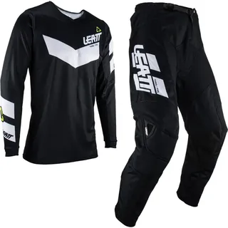 Leatt 3.5 Ride 2023 Motocross Jersey und Hose Set, schwarz-weiss, Größe S für Männer