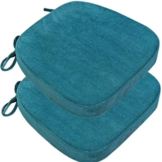 2/4/6er Set Stuhlkissen U-förmige für Esszimmerstühle mit Bändern Rutschfestes Cord Sitzkissen Indoor/Outdoo/bürostuhl Sitzauflage für Küche Wohnzimmer Büro Terrasse Garten(B6,43x41x35cm(2pcs))