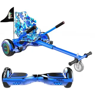 Mega Motion Balance Scooter Kart A03, 6.5" Hoverboards mit Hoverkart Bluetooth Lautsprecher LED-Light