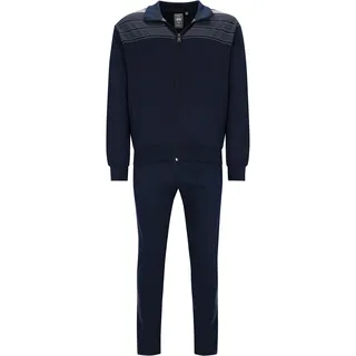 hajo Herren Hausanzug, lang - Soft Sweat, Zip-Jacke, Homewear Dunkelblau / M