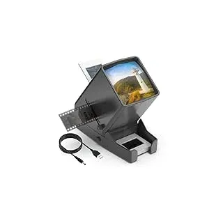 DigitPro 35 mm Dia-Viewer, 3-fache Vergrößerung, USB-betrieben/Batteriebetrieb, für 35-mm-Folien und Positive Filmnegative (4 AA-Batterien im Lieferumfang enthalten)
