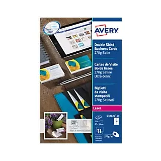 AVERY Zweckform Quick and Clean Visitenkarten 270 g/m2 Ultraweiß 25 Blatt à 10 Stück