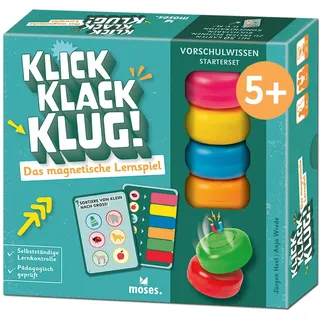 Moses Moses. klick Klack Klug! – Das magnetische Lernspiel für die Vorschule, Starterset mit Magnetturm, pädagogisch geprüftes Spiel, für Kinder ab 5 Jahren