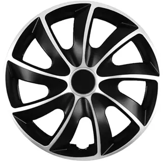 Radkappe Radzierblende Varianten 13 14 15 16 17 Zoll Quad Bicolor Schwarz Silber 1 Stück (17 Zoll)