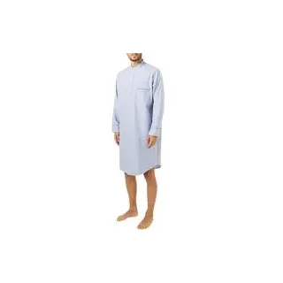DEREK ROSE Herren Nightshirt blau Flanelle unifarben, blau, NOS