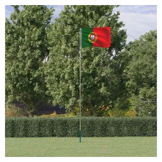 vidaXL Flagge Portugals mit Mast 5,55 m Aluminium