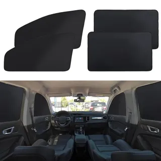 SHITONGSHANGMAO Sonnenschutz Auto Seitenscheibe für Mercedes Benz V Klasse W447 V250 V300 2019 2020 2021 2022, 4 Stück Magnetisch Sichtschutz Fenster UV Schutz Vorhang für SUV Kombi Van Schwarz