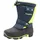 Unisex-Kinder Stiefel Blau Dark Navy/Lime 4054 29