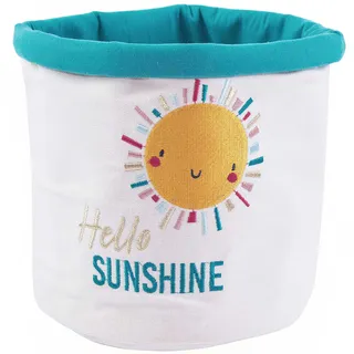 Papierdrachen Stoff Utensilo | Motiv Sonne | Aufbewahrung für Spielzeug - Kinderzimmer Dekoration | Spielzeugkorb - Stoffkörbchen aus Canvas 21 cm - Set 2