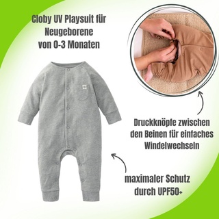 Cloby UV Playsuit / Strampler - Größe: 0 - 3 Monate (50/56), Cloby Farben: Olive Green