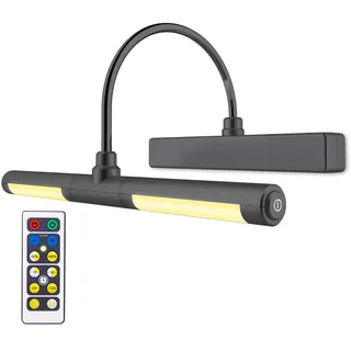 HONWELL Bilderleuchte LED Verstellbare LED Wandleuchte 3 Beleuchtungsmodi AA Batterie Betrieben mit Fernbedienungen 180 ° Schwenkarm, Dimmbare Anzeigelampe mit Timer für Spiegelanstrich, Schwarz