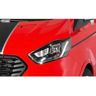 RDX Racedesign RDX Scheinwerferblenden kompatibel mit Ford Transit Custom & Tourneo Custom Facelift 2018-2023 (ABS), Unlackiert