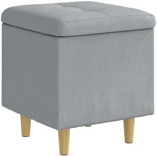 vidaXL Ottoman mit Stauraum Hellgrau 40 x 40 x 45 cm Stoff