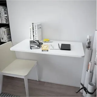 Bofigo Wandklapptisch oval platzsparend 72 x 45 cm Weiß - Weiß