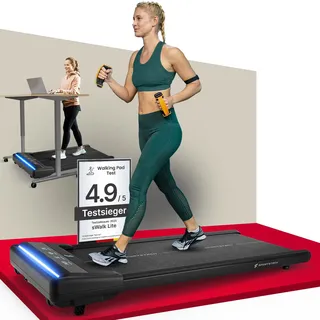 Sportstech Laufband für Zuhause, mit manueller Steigung, bis 6 km/h, Treadmill bis 12km/h, App, Fernbedienung, kompakt, LED, Home Office, sWalk Fold/sWalk Lite/sWalk Lite Plus