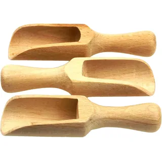 Mini-Holzschaufel Holzlöffel Salzlöffel Löffel Milchpulver Kaffee Tee Süßigkeiten Holz Schäufelchen Füllschaufel gedrehte Ausführung (3, klein)