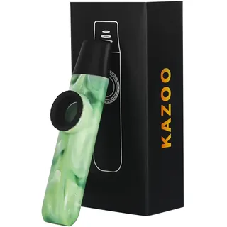 Kazoo im Jade-Stil, professioneller ABS-Harz, einstellbarer Ton mit fünf Flötenmembranen und Gurt für Musikliebhaber (grün)