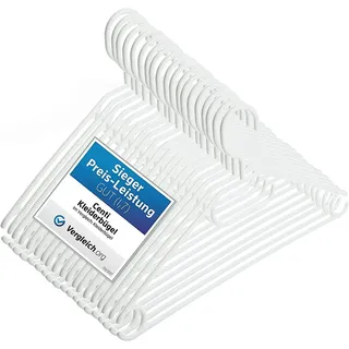 2friends 50 Kleiderbügel weiß Kunststoff mit drehbarem Haken – Platzsparend 8mm schmal, rutschfest mit Anti-Rutsch-Rillen, Hosenstange & Gürtelhalter, 41cm Made in EU aus 100% Recyclingmaterial Model Lea