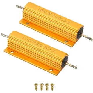 PATIKIL 100W 100 Ohm Aluminiumgehäuse Widerstand mit M3 Schrauben 2 Stück | Lastwiderstand, Leistungswiderstand, 5% Toleranz, Schraube Tap, Drahtwiderstand, Hochlastwiderstand