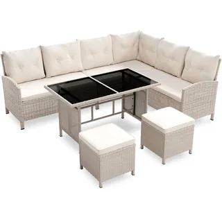 Juskys Manacor Lounge-Set creme/sand