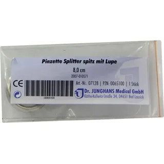 Dr. Junghans PINZETTE Splitter SPITZ mit Lupe