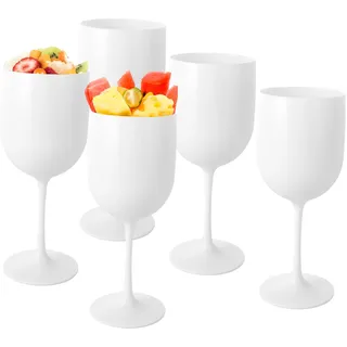 ASelected 5 Stück Plastik Weingläser 450 ML Weingläser Kunststoff Gläser Sektgläser Plastik für Events Partys Picknick Camping