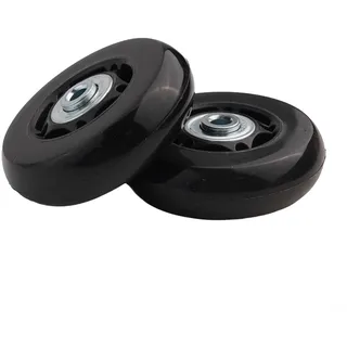 2 Stück Ersatzräder für Gepäckkoffer Reparatur-Set Gummirollen mit Doppellager (64 mm * 18 mm)