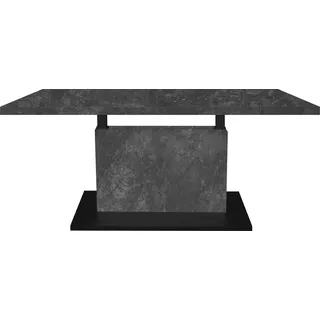 Mäusbacher "Lift Couchtisch", schwarz (vulkanschwarz supermatt, keramik optik grau, keramik optik grau), B/H/T: 120cm x 68cm x 70cm, Tische, Couchtisch, höhenverstellbar von 49-68 cm, Breite 120 cm, Metallgestell