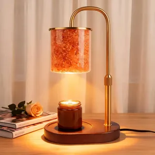 SALUBRITO Kerzenwärmer Lampe, Candle Warmer Lamp mit Timer und Dimmer, 2 in 1 Kerzenwärmer Himalaya Salzlampe for Duftkerzen im Glas, Weihnachten, Heimdekor, Geschenk für Frauen