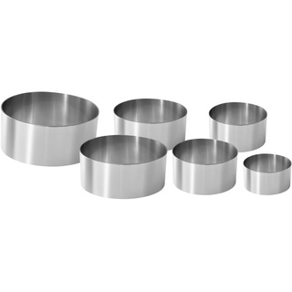 Fackelmann 6-teiliges Set Dessertringe, professionell, Stahl, Silber