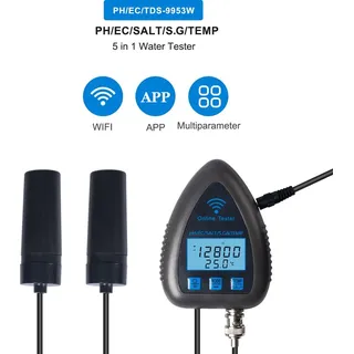 paryou Wifi Digitaler Wasserqualitätstester, 6-in-1-Wasseranalysator, PH/EC/TDS/SEL/SG/Temperatur, app,