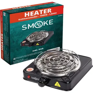Smoke2u Hotplate Kohleanzünder für Shisha Kohle Schwarz 1000W Leistung