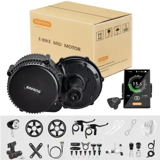 BAFANG 36V 250W Mittelmotor Mid Drive Motor Kit mit C18 Display, BAFANG BBS01B BBS02B BBS-HD Elektrofahrradmotor Umrüstsatz für 68mm Tretlager Mountainbike, Rennrad, Pendlerfahrrad