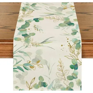 luxuskollektion Tischläufer, Hellgrün, Textil, 40x1.5x140 cm Wohntextilien, Tischwäsche, Tischläufer