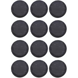 Novaliv 12x Schieferplatten rund 15cm Durchmesser Sushi Deko Servierplatten lang Schieferplatten Untersetzer Tischplatz Kerzenteller