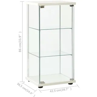 vidaXL Vitrine Hartglas Weiß
