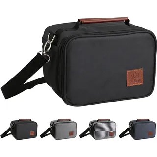 Umami Premium Kühltasche Klein, Lunchbag für Arbeit, Reisen, Büro, Picknick, Mini-Lunchbag Isoliert, Faltbare Lunchtasche, Kleine Kühltasche, Isoliertasche 4L, Schwarz