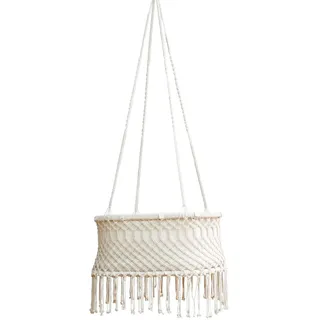 kikadu Hängewiege, Handgeknüpfte Makramee-Babywiege mit 100% GOTS Bio-Baumwoll Inlet, 82 x 46 x 32 cm, Sicht- & Zugschutz, sanft schaukelnd & beruhigend, bis ca. 5 – 6 Monate