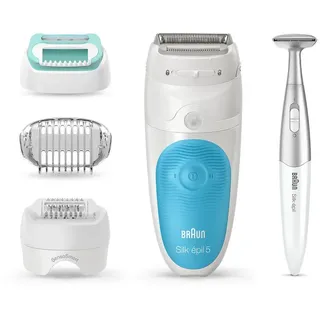 Braun Silk-épil 5-810 Wet & Dry + Bikini Styler weiß/blau