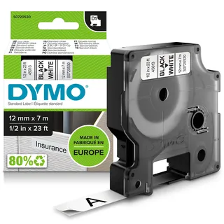 Dymo D1 schwarz auf weiß 1,2cm x 7m (45013)