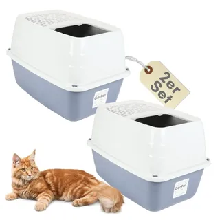 GarPet Katzentoilette Hop In XXL Blau/Weiß