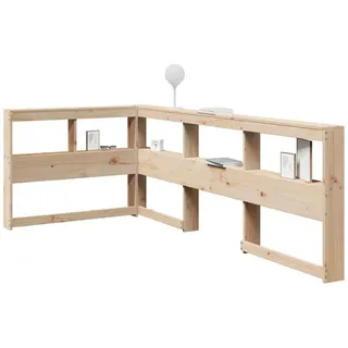 vidaXL Kopfteil mit Bücherregal L-Form 100 cm Massivholz Kiefer