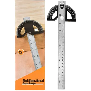 Winkelmesser Winkellineal, Winkellehre Werkzeug, Einstellbares Edelstahl-Winkellineal, Winkelsucher Werkzeug mit 0-180 Grad Winkelmesswerkzeug für Heimwerker, Tischlerarbeiten (30 cm)