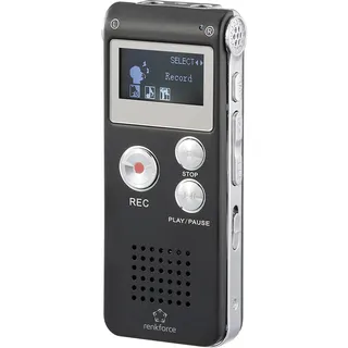 Renkforce RF-DVR-L169 Digitales Diktiergerät Aufzeichnungsdauer (max.) 25 h Schwarz Geräuschunterdrückung