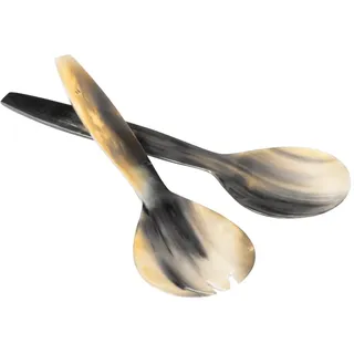 Holz-Leute Elegantes Salatbesteck Horn Soraja (Salat - Gabel, Löffel) 2-teilig