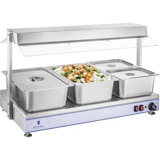 Royal Catering Warmhalteplatte - 3 Halogenlampen - 1.550 W