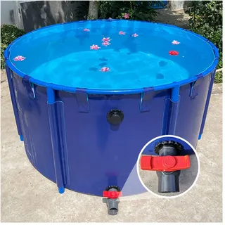 zklaseot Stahlrahmenbecken, Aquarium Pool Teich Mit Ablassventil, PVC-Leinwand Mit Stahlrahmen for Teiche Fischbecken Koi Goldfisch (Farbe : Blau, Größe : 2X1M/3100L)