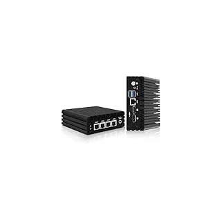 CWWK Mini PC Firewall Micro Appliance, Pentium J3710, 4 Port i225 2.5GbE LAN, OPNsense Hardware Mini Computer, Fanless PC Barebone NO RAM/SSD/OS, AES-NI, Console COM, HD, DP